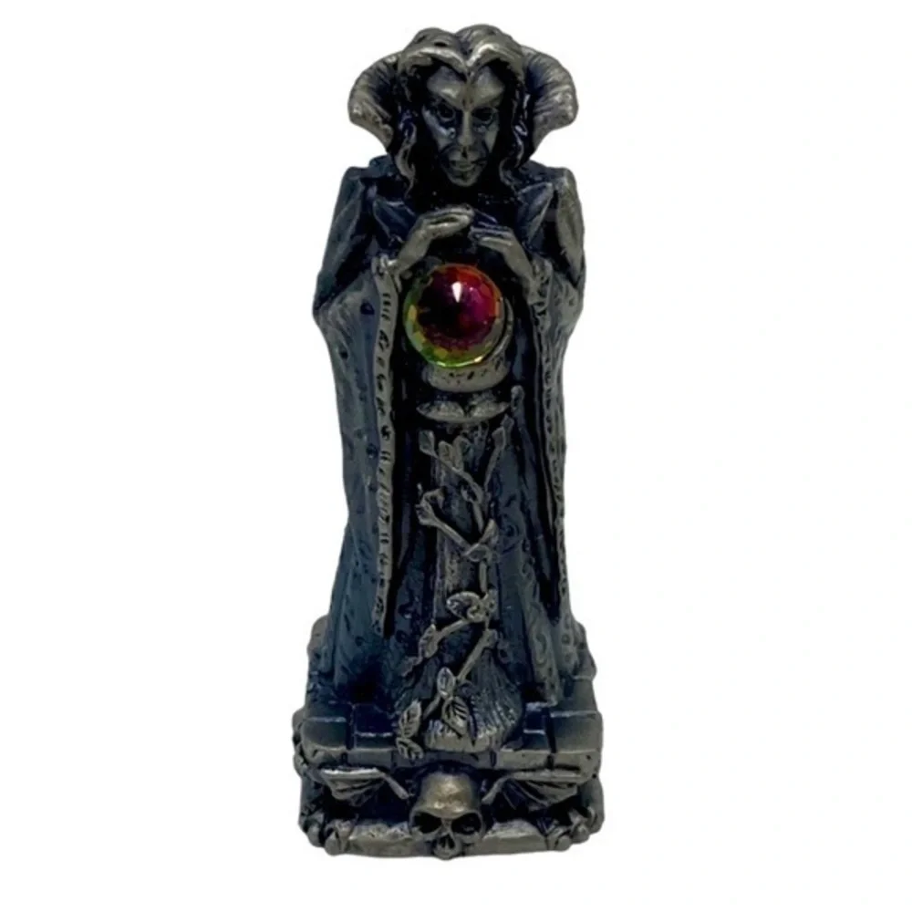 The Magic Crystal Pewter Chess Set  White Witch and Internal Demon Gorham UK